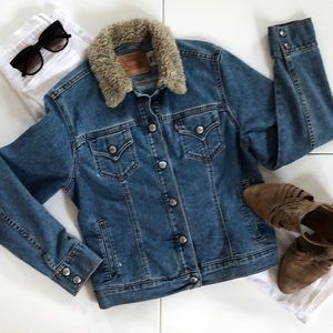 Vintage Levi Denim Jacket w/Sherpa Collar